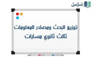 توزيع البحث ومصادر المعلومات ثالث ثانوي مسارات 1448 صورة رمزية ل:توزيع البحث ومصادر المعلومات ثالث ثانوي مسارات 1448
